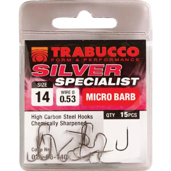 Trabucco Silver Specialist 12 S pločicom, Udica s bradom za feeder 15kom