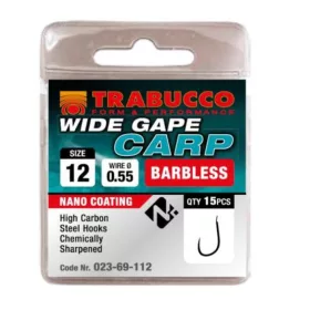  Trabucco Wide Gape Carp 12 udica s lopaticom, bez brade 15 kom