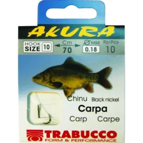   Trabucco Akura Carp 1/0 Monofilna udica s pločom i bradom, prethodno vezana 10kom