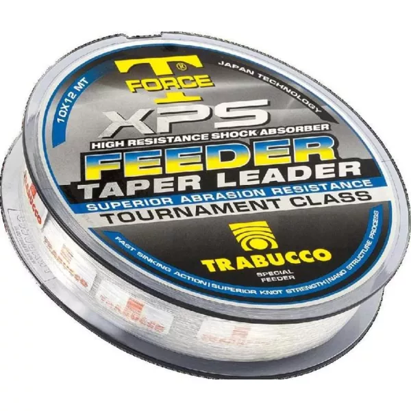 Trabucco TF XPS Feeder Taper Leader Átlátszó 0,18-0,26mm 12m Elvékonyodó Távdobó Dobóelőke 10db