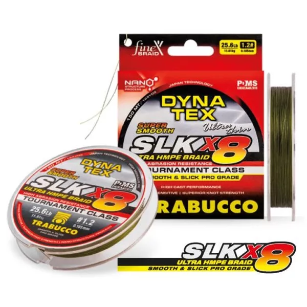 Trabucco Dyna-Tex SLK X8 SS 150m 0,205mm Tamnozelena Pletena Glavna Uzica