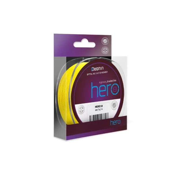 Delphin HERO 8 0,16mm Pletena Fluo žuta