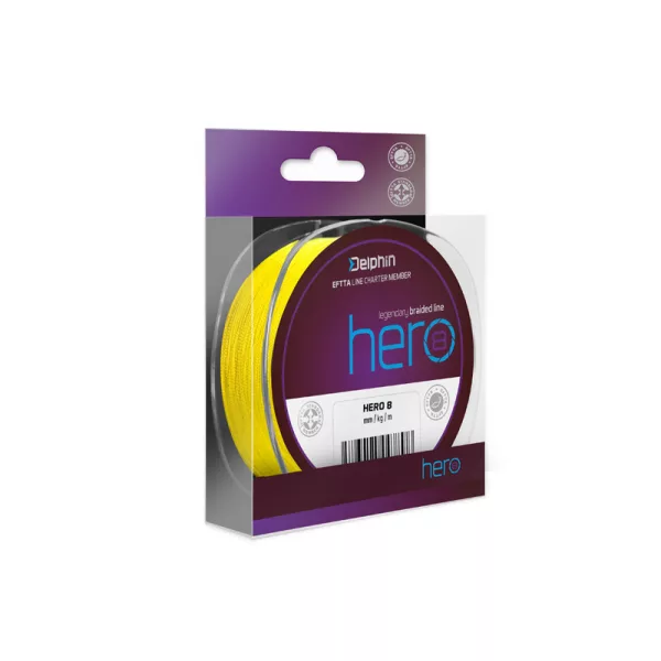 Delphin HERO 8 0,18mm Pletena Fluo žuta