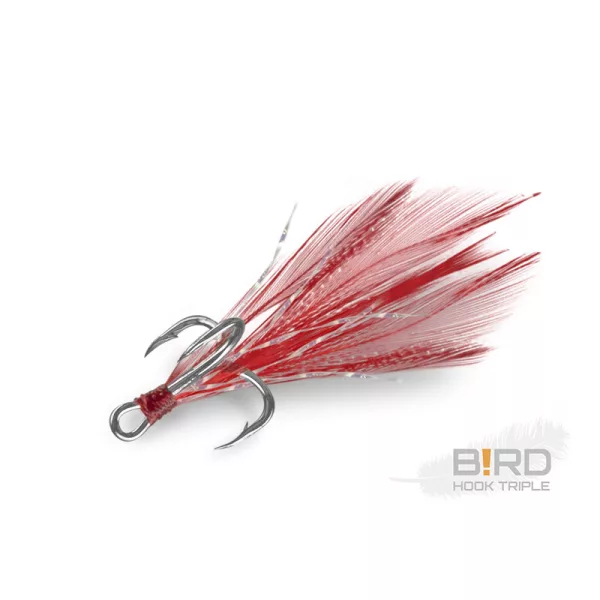 Delphin B!RD Hook TRIPLE / 3 komada crvenih pera #4