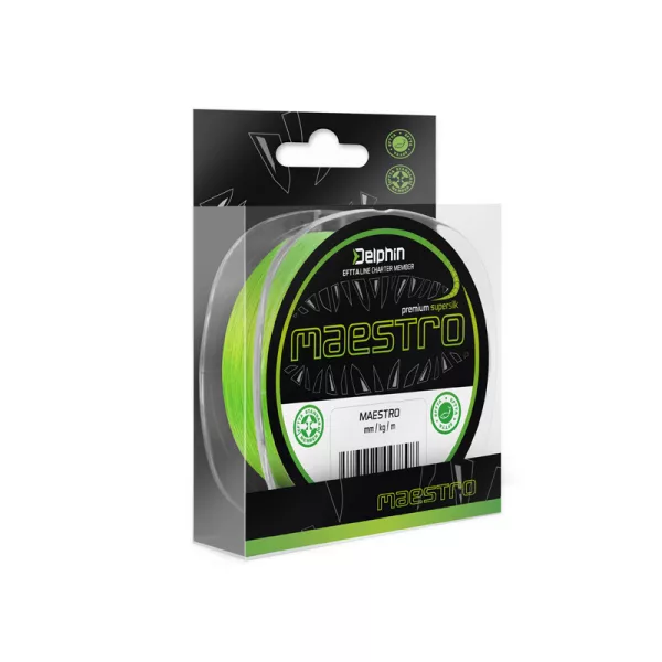 Delphin Maestro Fluo Zelena 0,09mm 150m Pletena glavna struna