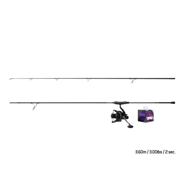 Delphin Set za šaranski ribolov CorsaBlack Nero 3,60m sa štapom od 2 dijela, s rolom Corzar 8T i strunom Impulz 0,30mm