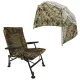Carp Expert Comfort Camo Ribolovna stolica & Polu-šator - 250cm S suncobranom