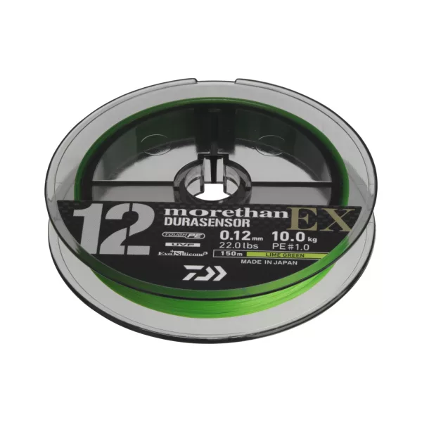 Daiwa Morethan Durasensor 12 Braid EX+Si3 Lime Green 0,16mm 200m Fonott Főzsinór