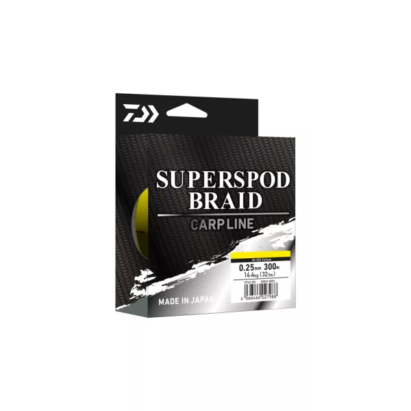 Daiwa Superspod Braid Hi-Vis Yellow 0,25mm 300m Fonott Főzsinór