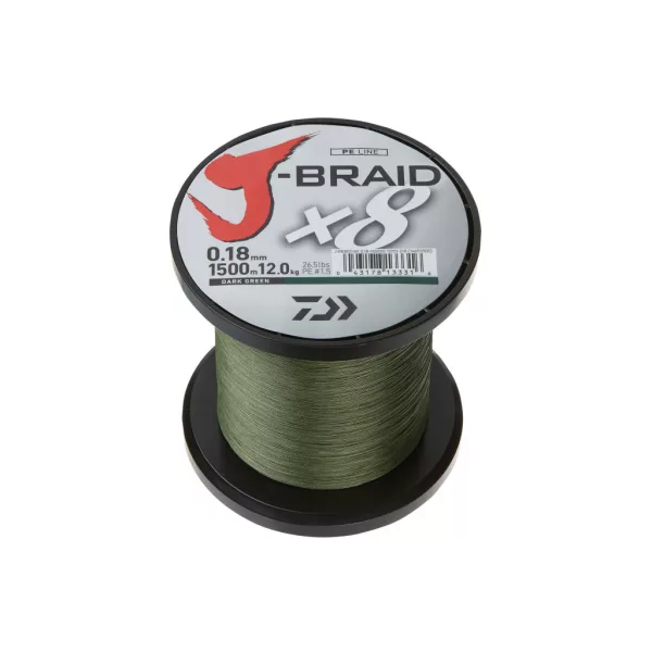 Daiwa J-Braid X8 Sötétzöld 0,22mm 3000m Fonott Főzsinór