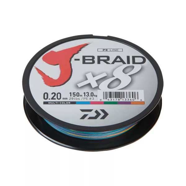 Daiwa J-Braid X8 Multi-Color 0,28mm 300m Fonott Főzsinór