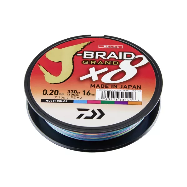 Daiwa J-Braid Grand X8 Multi-Color 0,16mm 150m Fonott Főzsinór