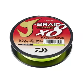   Daiwa J-Braid Grand X8 Chartreuse 0,18mm 135m Fonott Főzsinór