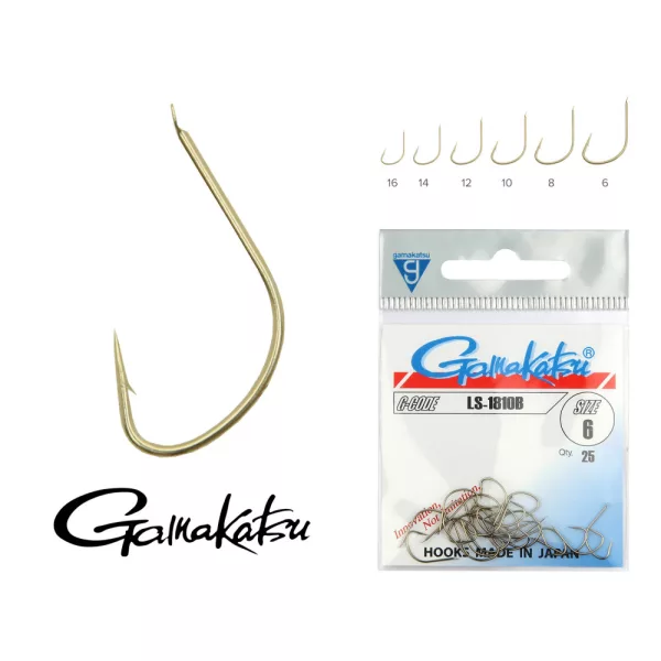 Gamakatsu LS-1810B/012 Brončana 12 25 kom/pakiranje Udica za hranilicu s lopaticom i bodljom