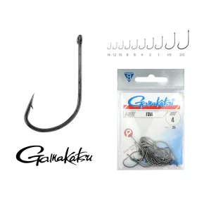   Gamakatsu F-314/002 Crna 2 25kom/pakiranje Udica za grabežljivce s ušicom i bradom