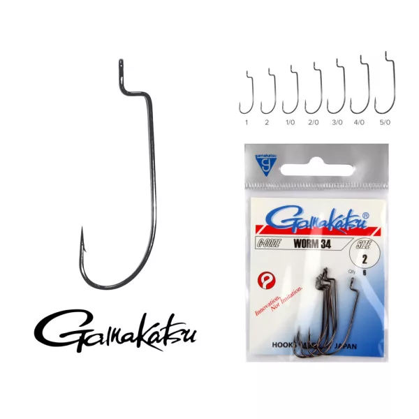 Gamakatsu F-314/014 Crna 14 25kom/pakiranje Udica za grabežljivce s ušicom i bradom