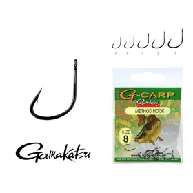   Gamakatsu G-Carp method Crno 6 10kom/pakiranje S ušicom S kontra kukom Feeder udica