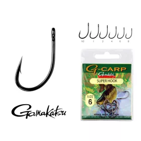   Gamakatsu G-Carp super Crna 1/0 10db/csomag Ušica Bodljikava Feeder udica
