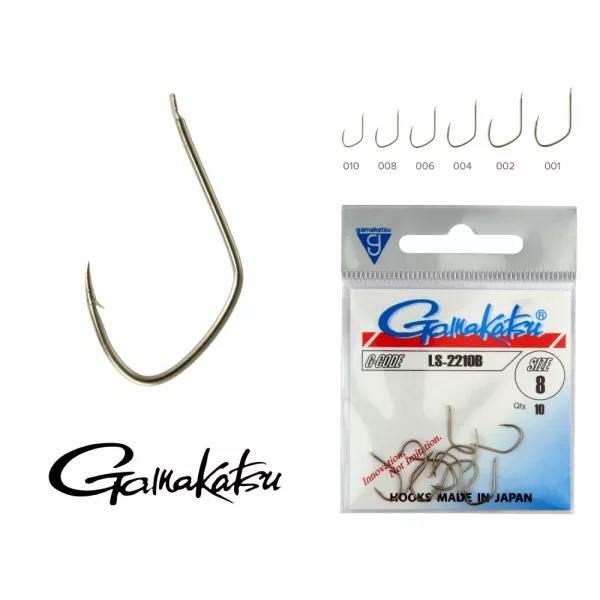Gamakatsu LS-2210B/008 Brončana 8 10 kom/pak Feeder udica s pločicom i bodljom