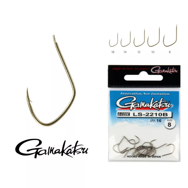 Gamakatsu LS-2210B/012 N/L Brončana 12 17 kom/pak Feeder udica s pločicom i bodljom