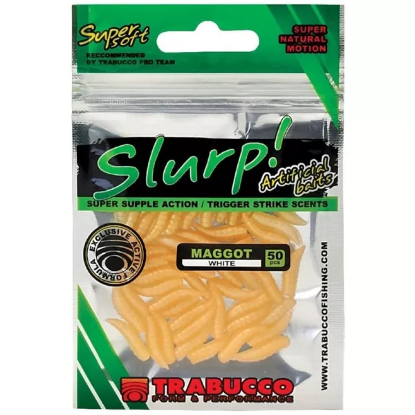 Trabucco Slurp Bait Maggot Natural White Bijela umjetna ličinka 50db