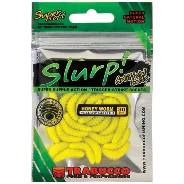 Trabucco Slurp Bait Honey Worm Yellow Glitter Žuta larva pčele 30db