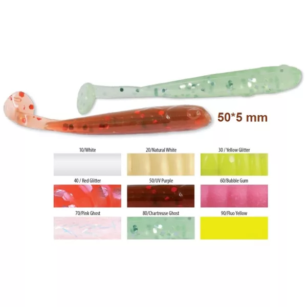 Trabucco Slurp Bait T-Shad White Plastični mamac 10 kom