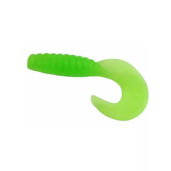 Trabucco Yummy Bait Curly Tail Green Chartreuse 4cm Plastični mamac 8 kom