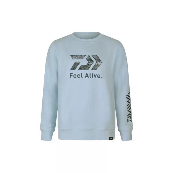 Daiwa D-VEC Crew Neck Trout Light Blue Pulóver 2XL