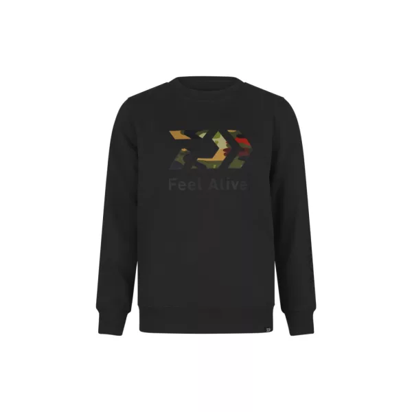 Daiwa D-VEC Crew Neck Camo Charcoal Pulóver XL