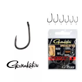   Gamakatsu G-Carp Specialist RX Crna 8, 10 kom/pak., šaranska udica s okcem i mikro bodljom