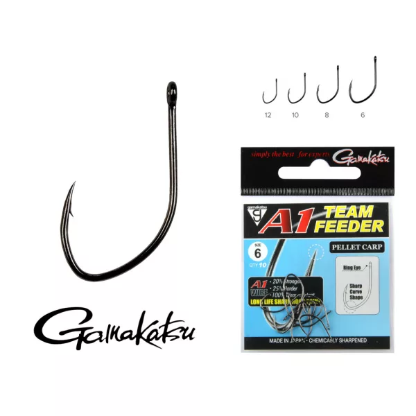 Gamakatsu A1 Team Feeder Carp Feeder Crna 14 15 kom/pak S okom S bodljom Feeder udica