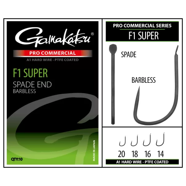 Gamakatsu Coars Pro-C F1 Super Spade A1 PTFE BL Udica bez brade s pločicom #14
