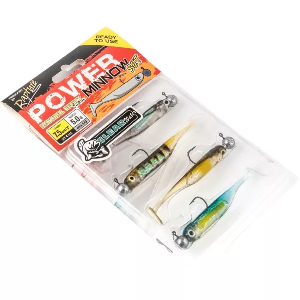 Rapture Power Minnow Set Shad Tail Clear Water 7,5cm 5gr Mekana gumena varalica 4kom