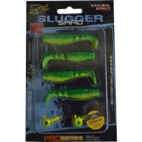   Rapture Slugger Shad Set 5,5cm Lime Yellow 4+2kom Set Umjetnih Mamaca