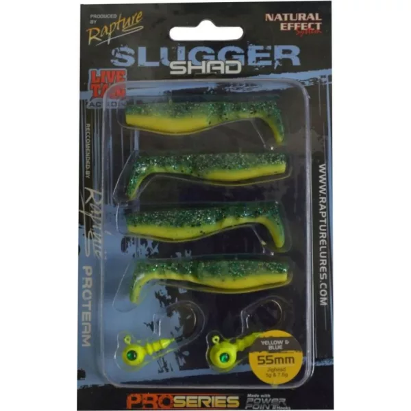 Rapture Slugger Shad Set 5,5cm Yellow & Blue 4+2kom Set Umjetnih Mamaca