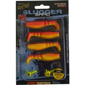   Rapture Slugger Shad Set 5,5cm Flame Yellow 4+2kom Set Umjetnih Mamaca