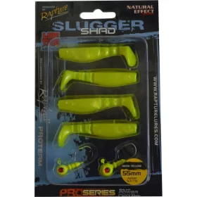   Rapture Slugger Shad Set 5,5cm Neon Yellow 4+2kom Set Umjetnih Mamaca