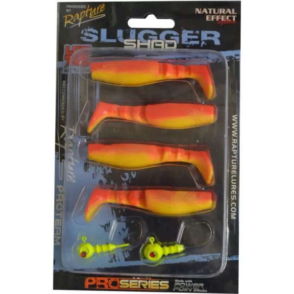Rapture Slugger Shad Set 7,5cm Flame Yellow 4+2kom Set Umjetnih Mamaca