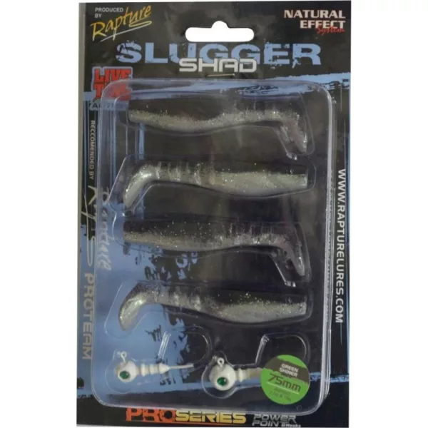 Rapture Slugger Shad Set 7,5cm Green Shiner 4+2kom Set Umjetnih Mamaca