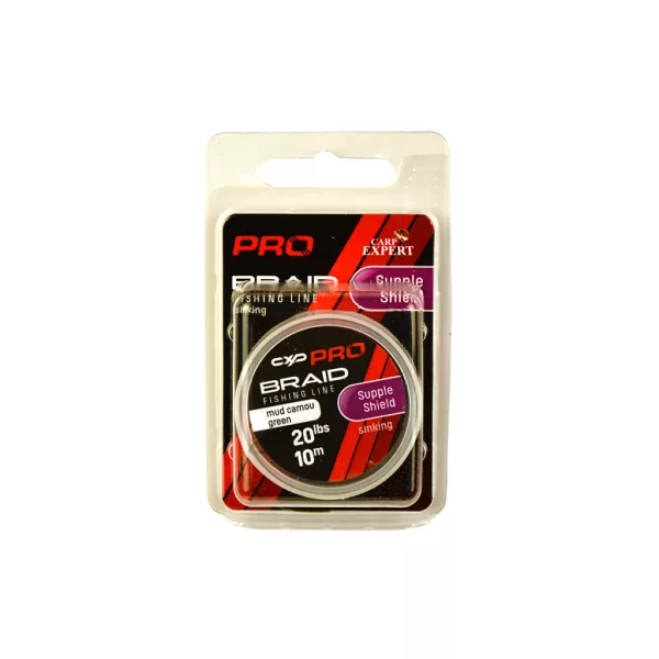Carp Expert Pro Supple Shield Camou Green 20lbs Bevonatos Süllyedő Előkezsinór 10m