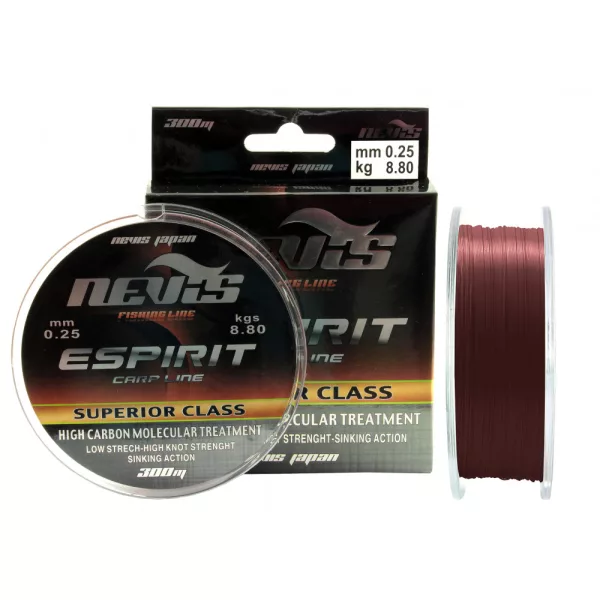 Nevis Espirit 300m 0.25mm Monofilni glavni najlon-Bordo