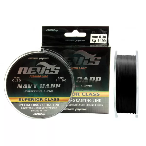 Nevis Navy Carp 300m 0.20mm Monofilni glavni najlon-Crno