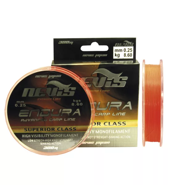 Nevis Endura 300m 0.35mm Monofilni glavni najlon-Fluorescentno crveno