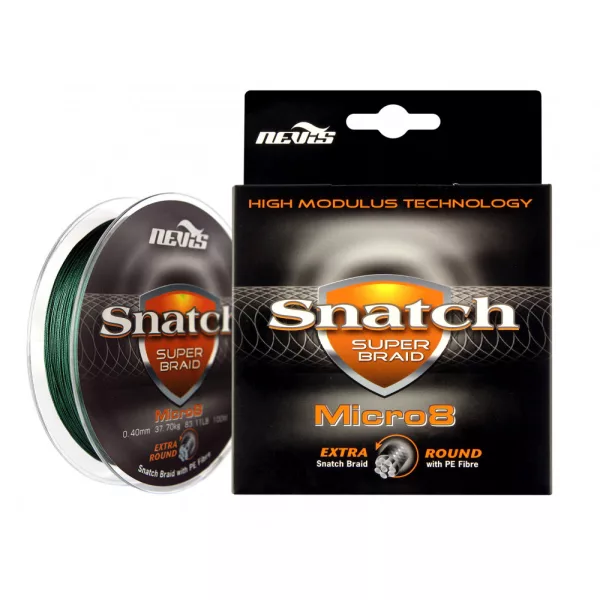 Nevis Snatch Micro 8 100m 0.14mm Pletena glavna struna -Zelena