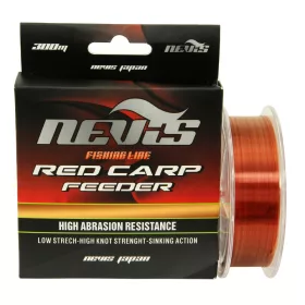   Nevis Red Carp Feeder 300m 0.22mm Monofilna glavna struna-Prozirno crvena