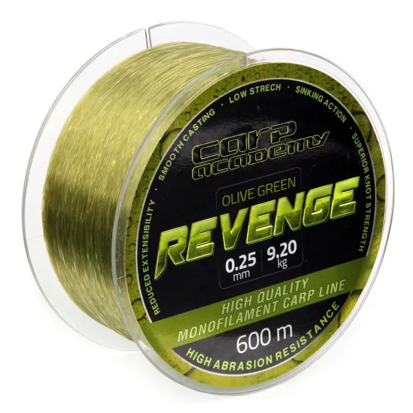 Carp Academy Revenge 600m 0.28mm Monofil glavni najlon-Zelena