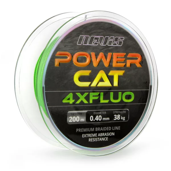 Nevis Powercat 4XFluo 200m 0,60mm Pletena glavna struna-Zelena