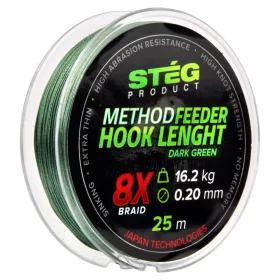   Stég Stég Method Feeder predvez 0.18mm 25m Pleteni predvez-Tamnozelena