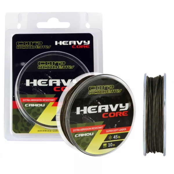 Carp Academy Heavy Core 10m 0.62mm 35lb Camo Pletena predvezna struna -Blato
